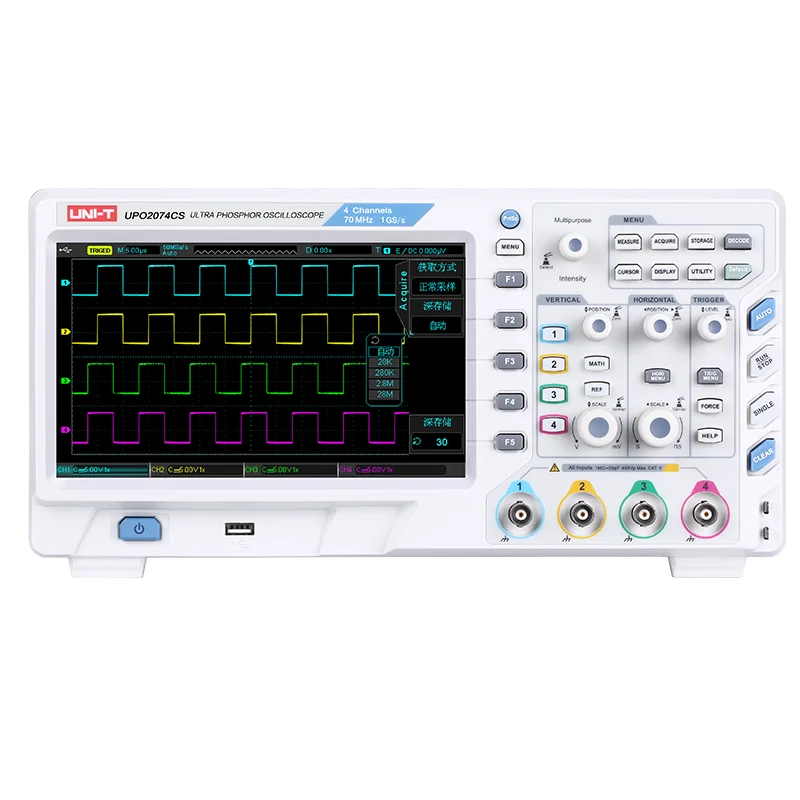 UNI T UPO2074CS USB цифровой флуоресцентный осциллограф 4 Каналы 70 МГц 1GSa/s|oscilloscope