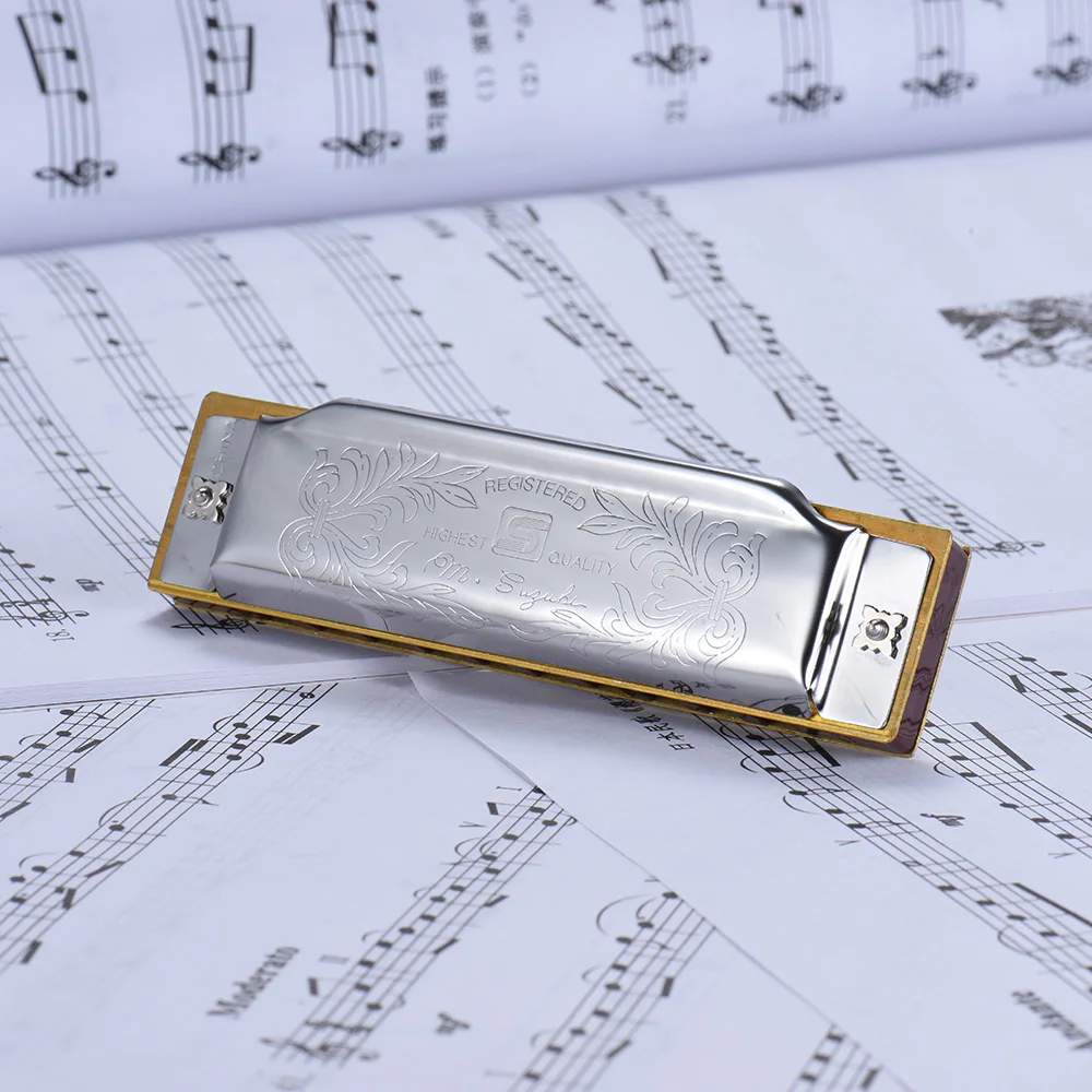 Suzuki 1072-C Folkmaster Harmonica Standard 10-Hole Diatonic Key of C 20 Тон для начинающего студента | Спорт и