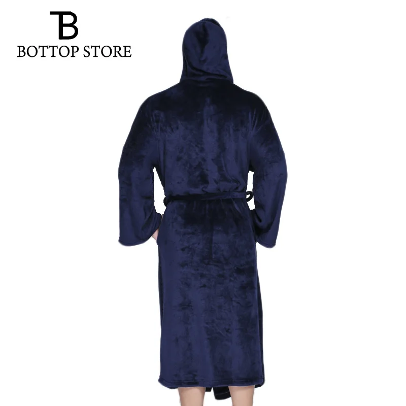 Зимний мужской длинный халат Мужская Ночная рубашка мужские теплые рубашки