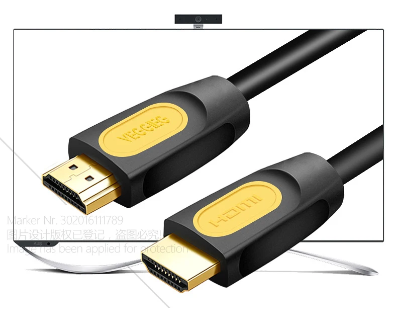 AUN Высокоскоростной HDMI кабель позолоченный 1,4 версия двойной магнит кольцо, поддержка 3D, 1080 P для ТВ, HD монитор, проектор