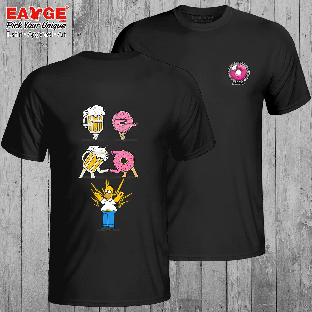 Homer Bear Donut футболка Simps двухсторонний кроссовер крутая Повседневная Дизайнерская футболка с принтом Поп аниме унисекс хлопковая белая футболка - Цвет: 02