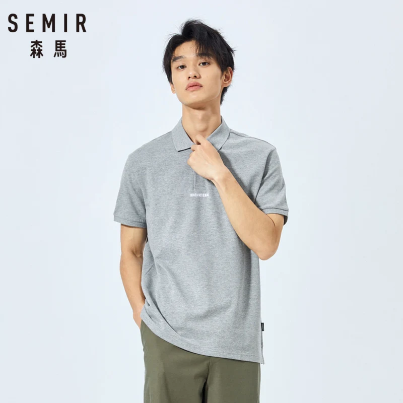 Мужская рубашка поло с коротким рукавом SEMIR черная в стиле HK лето 2019|Поло| |