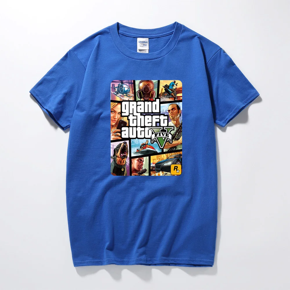 Футболка Grand Theft Auto Game GTA 5 Мужская крутая тенниска GTA5 цветная печать футболка для
