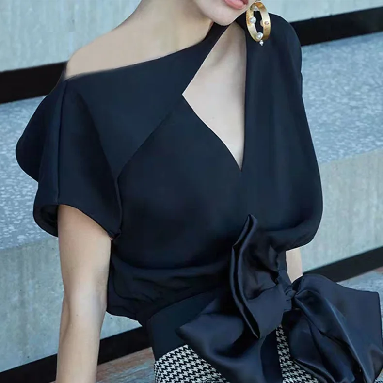 Женский костюм с юбкой HAMALIEL подиумный дизайнерский летний сексуальный черный