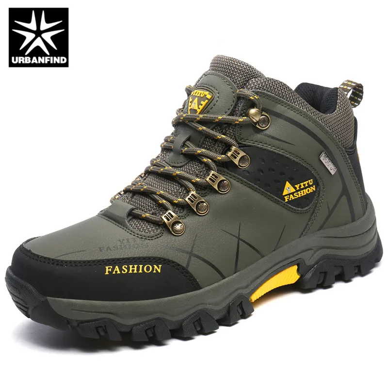 URBANFIND/мужские ботинки размеры 39-47, дизайнерская мужская обувь зимние ботинки водонепроницаемые мужские зимние ботинки мужские ботильоны на шнуровке теплая зимняя обувь