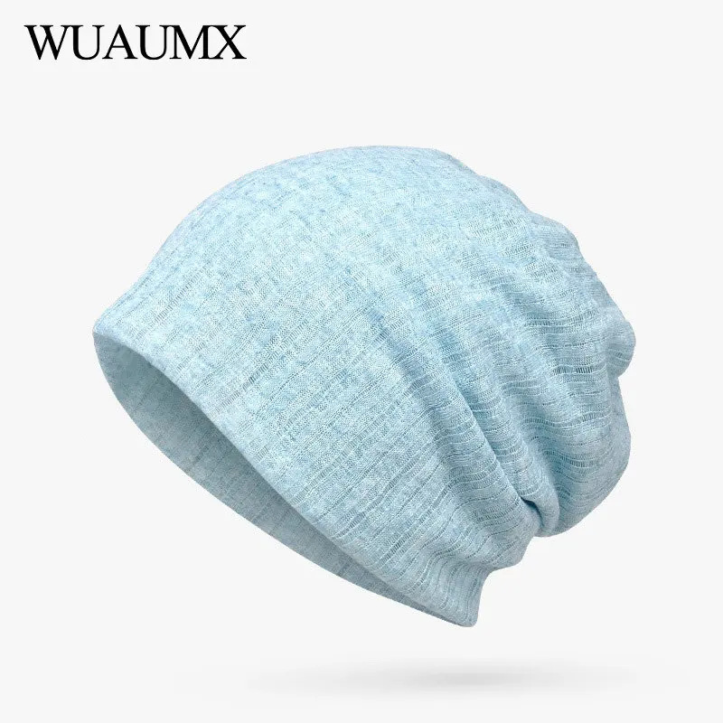 Модные однотонные шапки Wuaumx для женщин сезон весна лето тюрбан головной убор