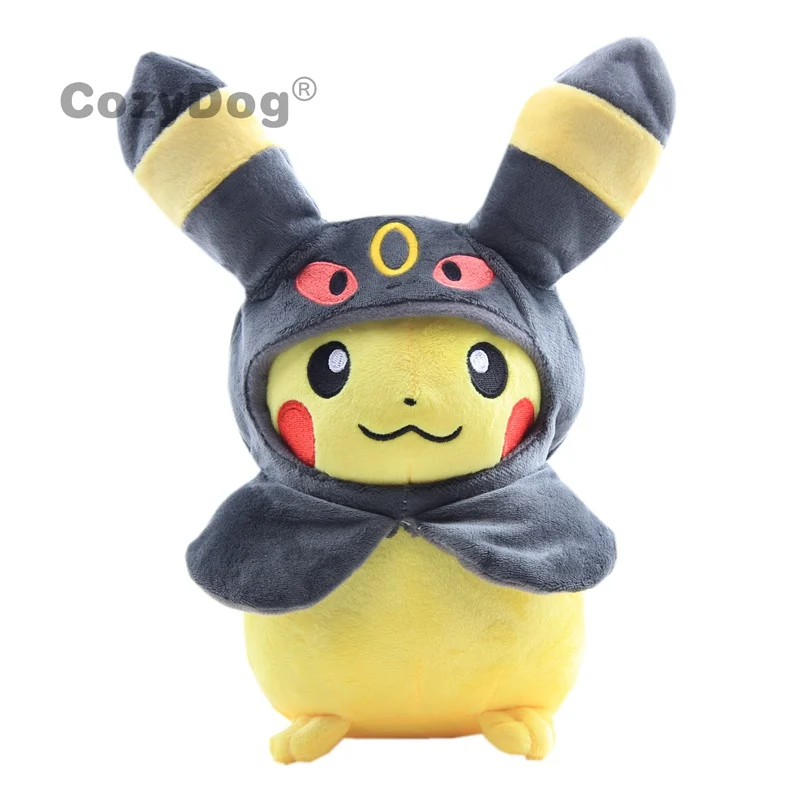 Umbreon 10 Стили Пикачу Косплей Иви-флареон vaporion Jolteon мягкая плюшевая игрушка Пикачу в Sylveon Umbroon плащ куклы 1" 28 см подарок - Цвет: Umbreon