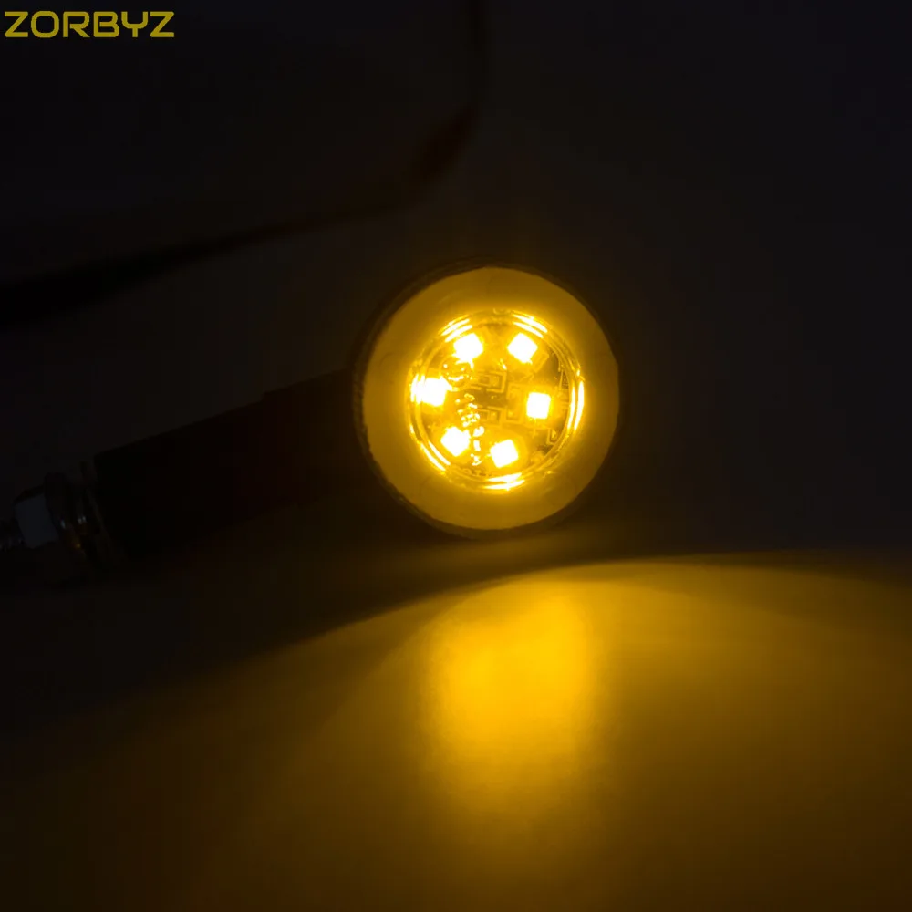 ZORBYZ 4X Универсальный черный мотоцикл светодиодный Янтарный фонарь поворотник задние тормозные огни Индикаторы