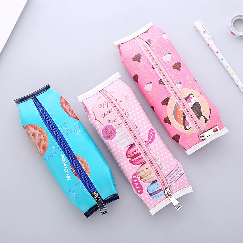 Креативный чехол карандаш для школы Макарон девочек шоколадный крекер сумка из