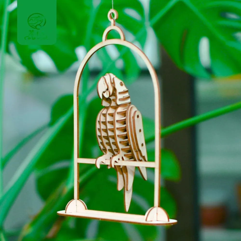 Robud DIY деревянная 3D головоломка мультяшная модель животных наборы сборочный пазл 31 шт. экшн-палец подарки игрушки для детей попугай TG253
