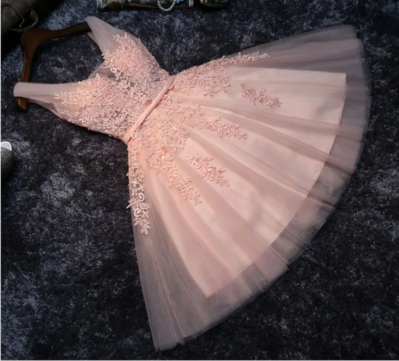 Короткое Кружевное платье подружки невесты темно-синее/Персиковое/цвета