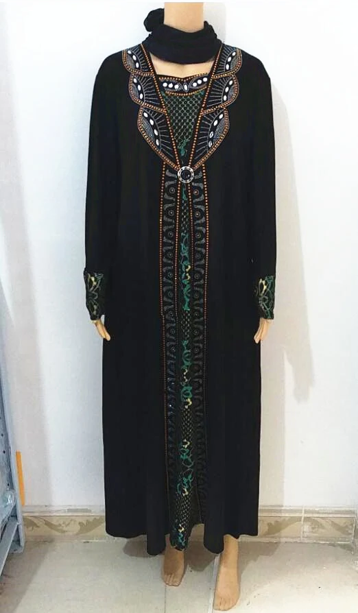 1 шт./лот мусульманская черная абайя одежда для женщин горячее бурение Дубай