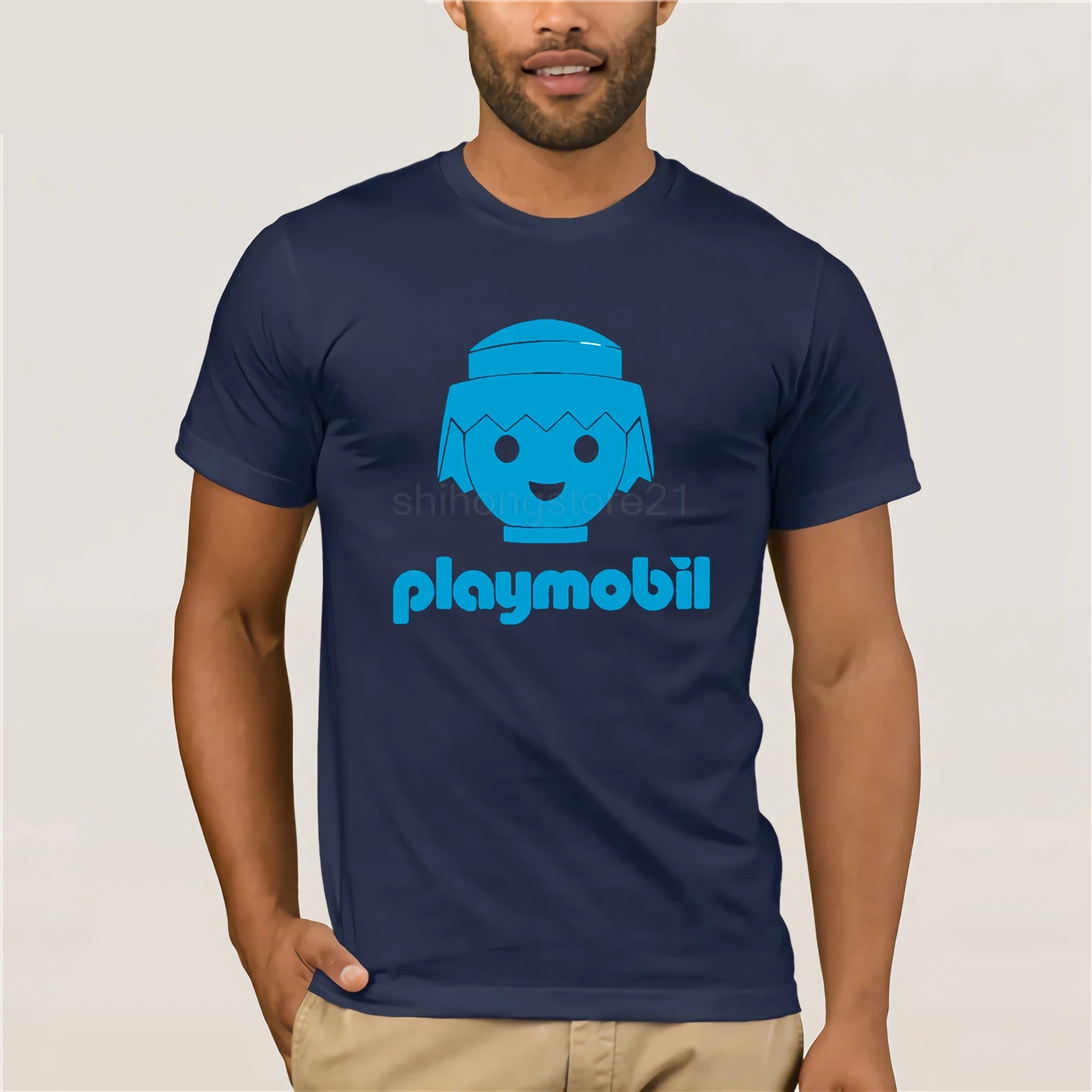 CAMISETA PLAYMOBIL T SHIRT MAGLIETTA Clothes Popular T-Shirt Crewneck 100% Cotton Tees Vintage Crew Neck | Мужская одежда
