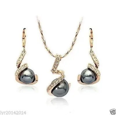 Ювелирное изделие для свадьбы желтое золото Черная оболочка жемчужное ожерелье