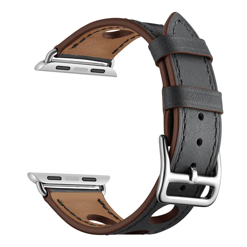 Ремешок из натуральной кожи для apple watch, ремешок для apple watch 5, 4, 3, 44 мм, 40 мм, iwatch, ремешок для часов 5, 42 мм, 40 мм - Цвет ремешка: gray