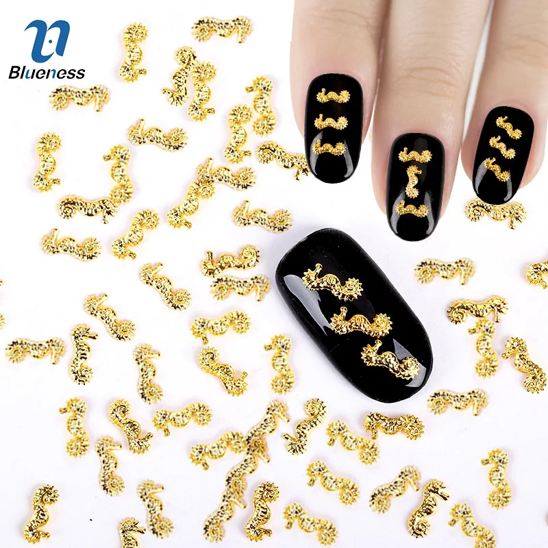 Шпильки для ногтей Blueness 3D украшения в японском стиле золотой Бегемот 4*8 мм