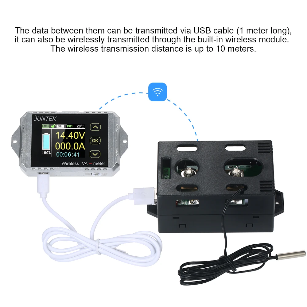 VAT-1300 DC 0,01-100 V 0,01-300A беспроводной двунаправленный ток напряжения ват1300 метр Амперметр Вольтметр Емкость кулоновый счетчик