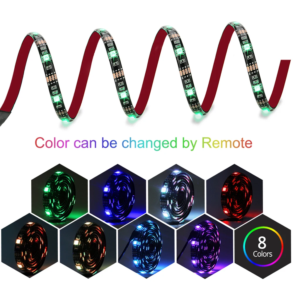 Светодиодная лента USB RGB для музыкального контроллера 0 5 м 1 2 светильник ТВ с