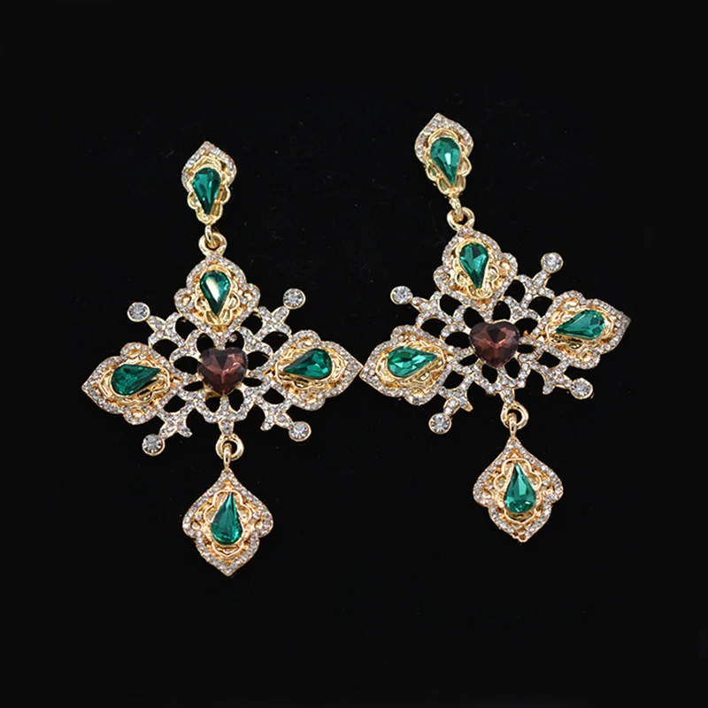 

Baroque Earrings For Women Big Drop Earring Long Cross Earrings Female 2018 Jewelry Pendientes Oorbellen Aretes korean earring