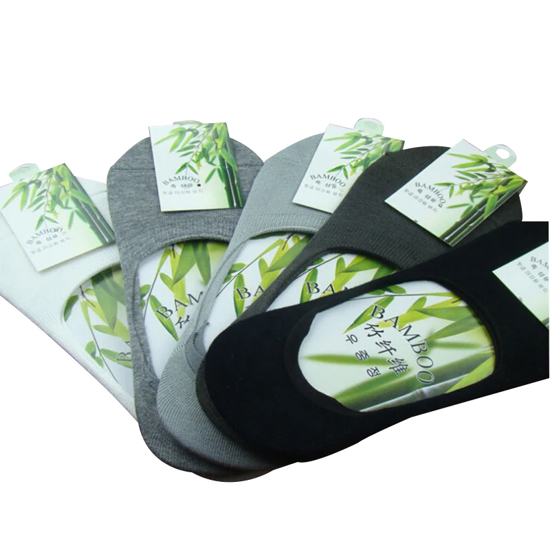 

men summer bamboo fibre non-slip invisible boat socks male low sock slippers 10pairs/lot