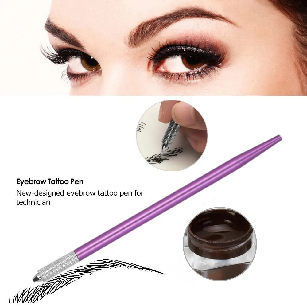 Практика микроблейдинга набор бровей Тату Ручка микро иглы кожи Перманентный