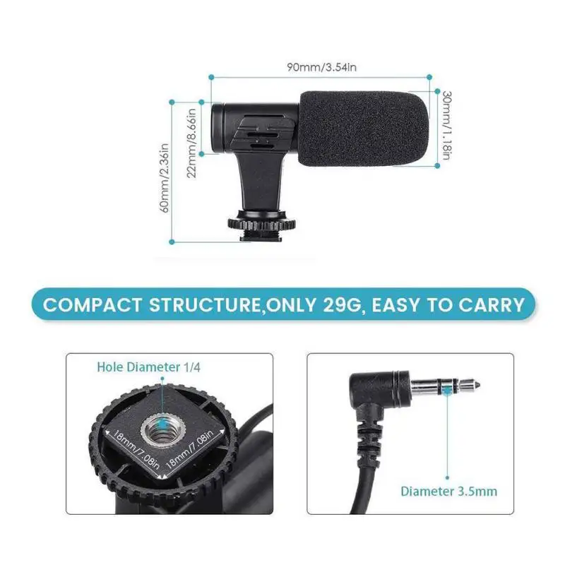 MIC 06 мини микрофон для телефонов Samsung Xiaomi 3 5 мм конденсаторный DSLR смарт видео