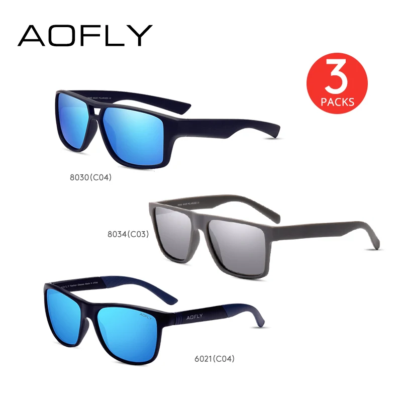 MPACK6 AOFLY 3 упаковки солнцезащитных очков для мужчин и женщин посылка распродажа комплект из 3 очков - Цвет линз: MPACK6