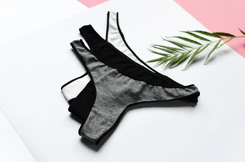 Для женщин хлопок стринги трусики String Нижнее белье трусы сексуальное женское