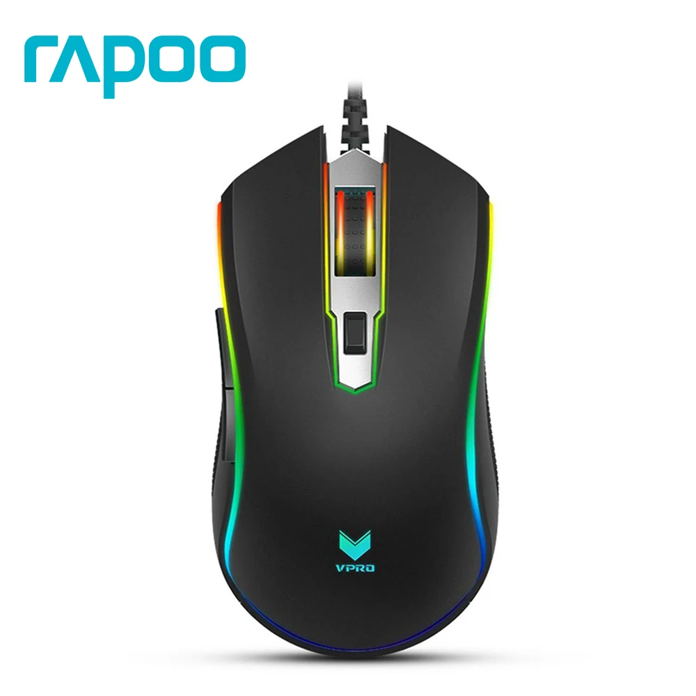 Rapoo V25S 7000 dpi 7 программируемых кнопок Оптический сенсор P3320 RGB подсветка оптическая игровая мышь для профессионального геймера