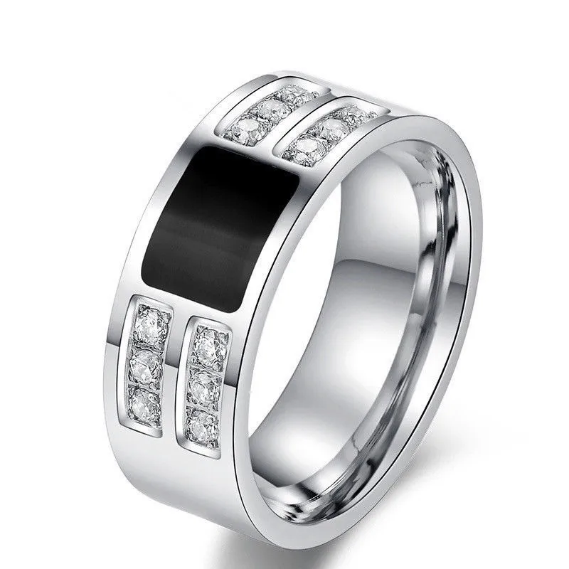 2 шт. Обручение женщина Для мужчин цирконий пара кольцо двойные кольца комплект Bijoux Мужской Дамы любовника Свадебная пара Jewelry Вечерние