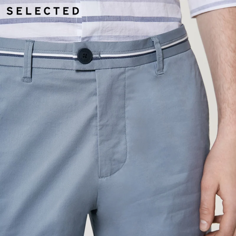 SELECTED Men's Summer Slight Stretch Cotton Pure Color Straight Fit Shorts S|4192SH520 | Мужская одежда