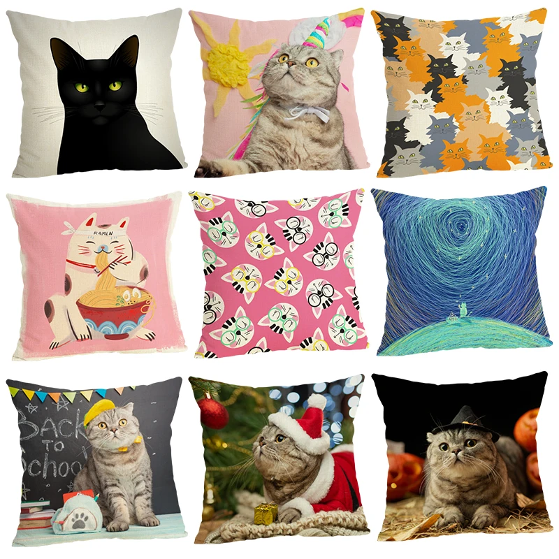 Наволочки на подушки с мультяшными животными украшение для дома 45x45 декоративная