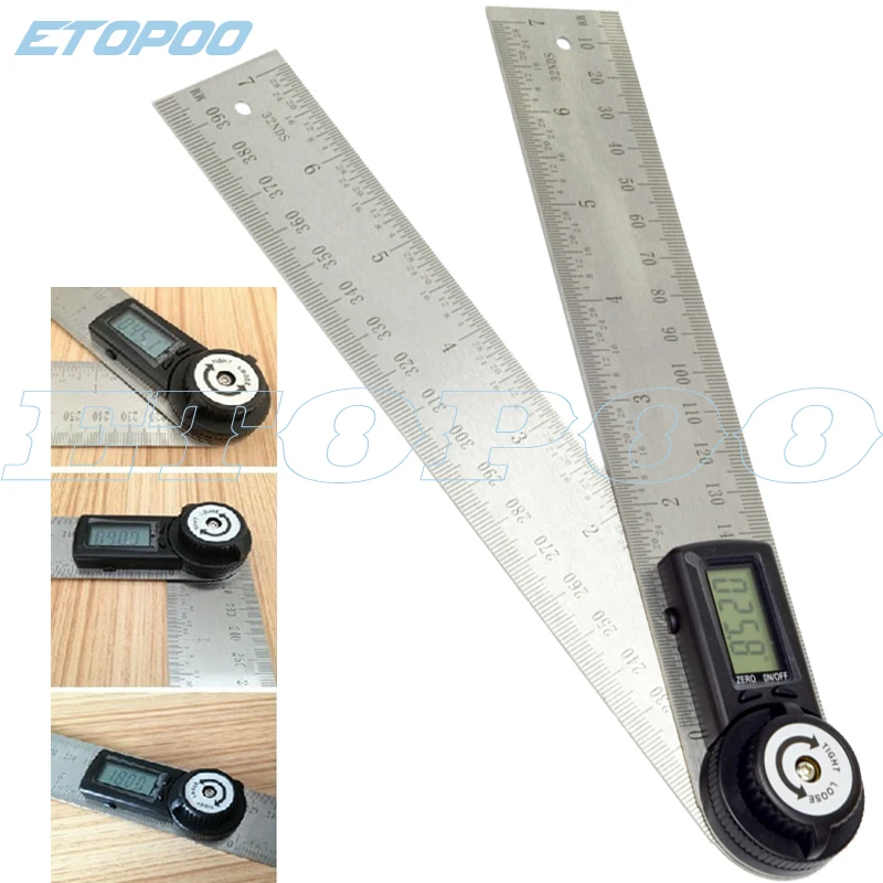 Цифровой угловой транспортир 2 в 1 360 градусов 200 мм|electronic angle meter|protractor 360protractor |
