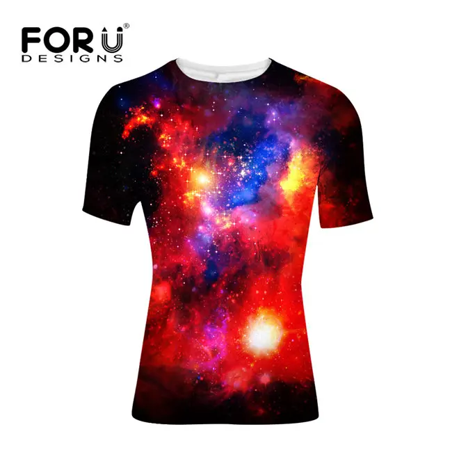 FORUDESIGNS/3D Galaxy Star Universe космический Принт Мужская футболка с коротким рукавом Мягкий спандекс подростковый хип-хоп хипстер футболки топы для мужчин - Цвет: C0165CF