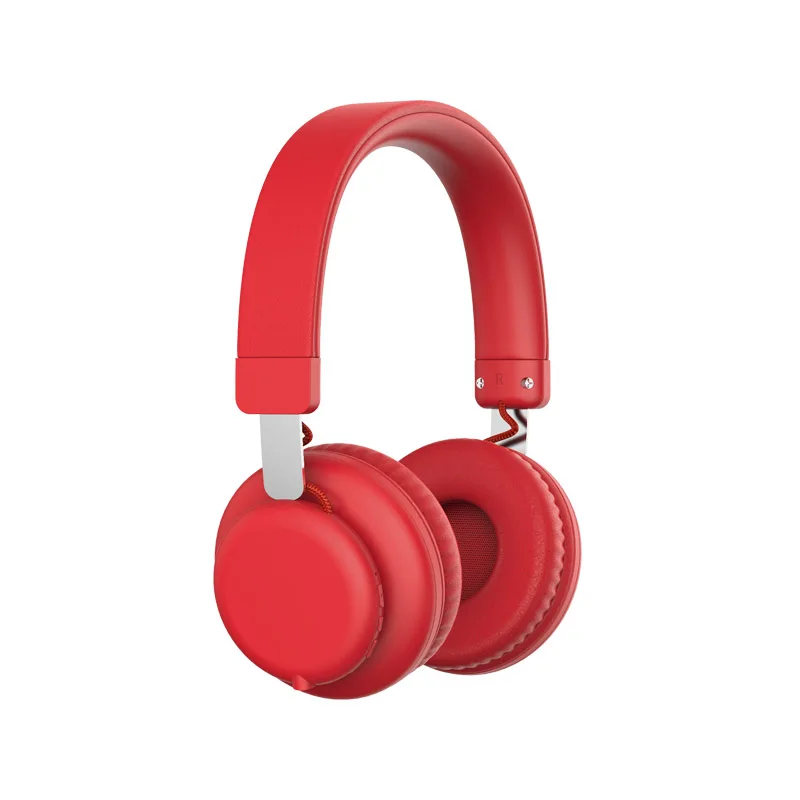 Red Модные розовые золотые беспроводные Bluetooth наушники, милые наушники с микрофоном, Bluetooth наушники для женщин, девочек, детей - Color: Red