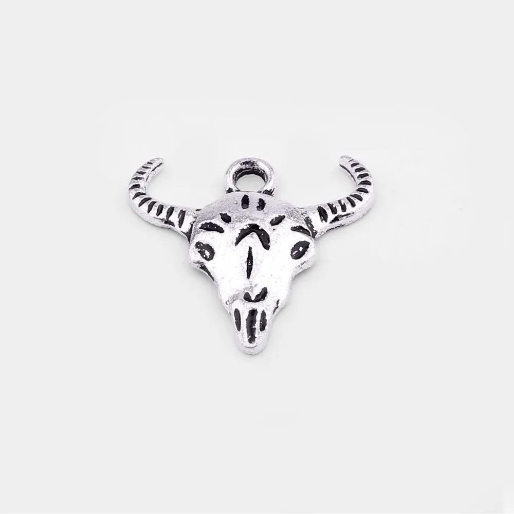 Vinswet винтажные подвески из сплава серебра Bison Head для браслетов ювелирных изделий