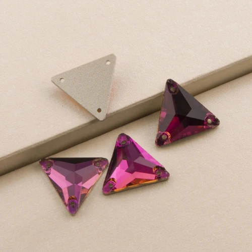 Fuchsia YANRUO 3270 треугольник DIY Швейные Хрустальные Стразы шьют на бусины из камня и стекла Стразы с плоской задней частью для одежды - Цвет: Fuchsia