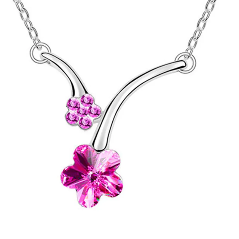 Новинка 2019 ожерелье с австрийским хрустальным кулоном в виде сливы