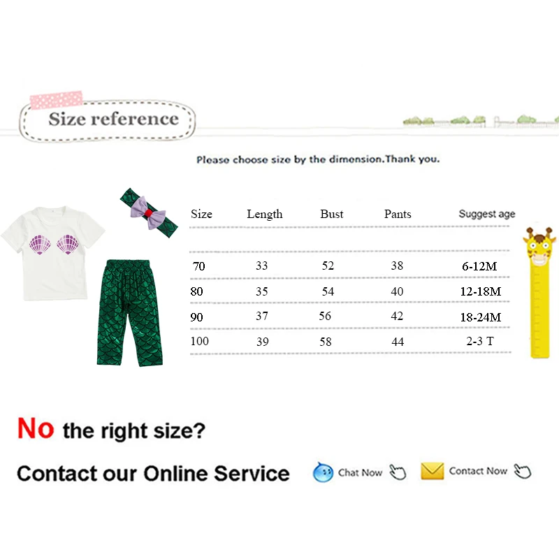 Комплект одежды для маленьких девочек летняя одежда новорожденных с русалочкой