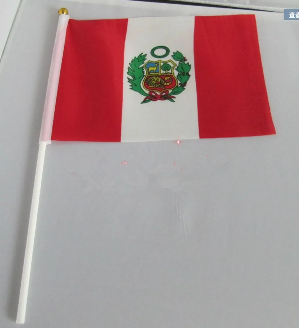 

14 * 21 cm Peru hand signal waving flag small banner flags