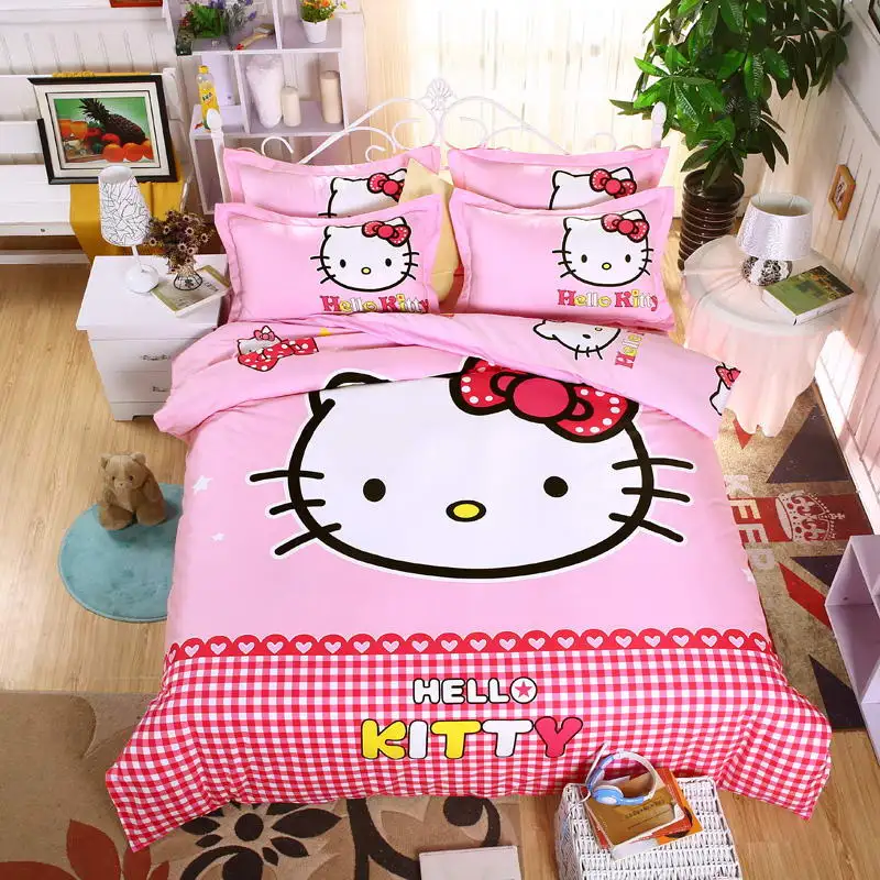 Наш горячая Распродажа комплект постельных принадлежностей рисунок Hello Kitty набор