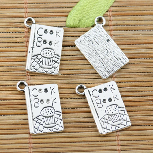 

40pcs tibetan silver color Cook Book design charms EF2270