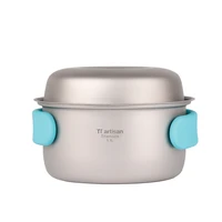 tiartisan pure titanium pot set folding portable cooking pot and multi function outdoor camping cookware ta8501ti