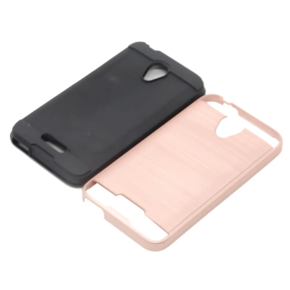 

Dual Layer Soft Rubber & Hard PC Brushed Armor Case Anti Drop Cover For Alcatel Verso/idealXCITE/Cameo X 5044R/Raven LTE A574BL