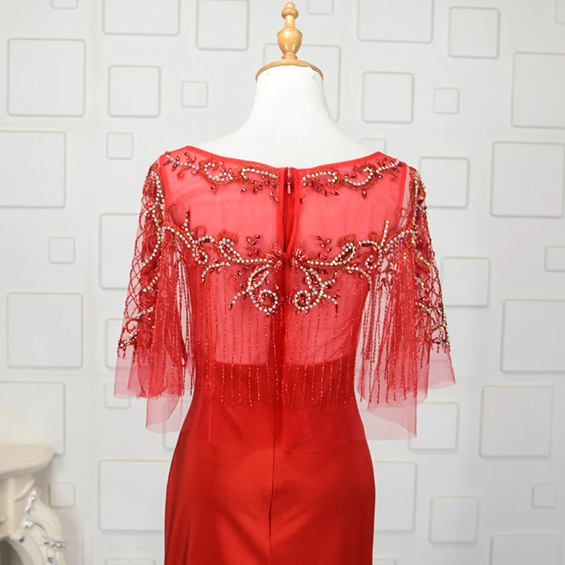 JANCEMBER Роскошные красные платья для выпускного бисером с кристаллами кисточками