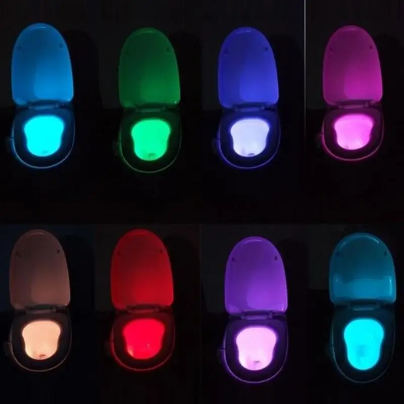 Светодиодный ночсветильник для туалета 8 цветов активасветильник при движении