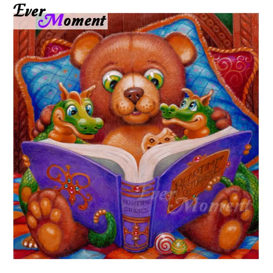 Когда либо в настоящий момент медведь для чтения книг алмазов картина крестом