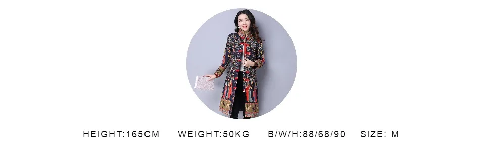 Winter Jacket Women Thick warm Long Parka Mujer Cotton Padded coat vintage Button Print Overcoat plus size Women Tops
