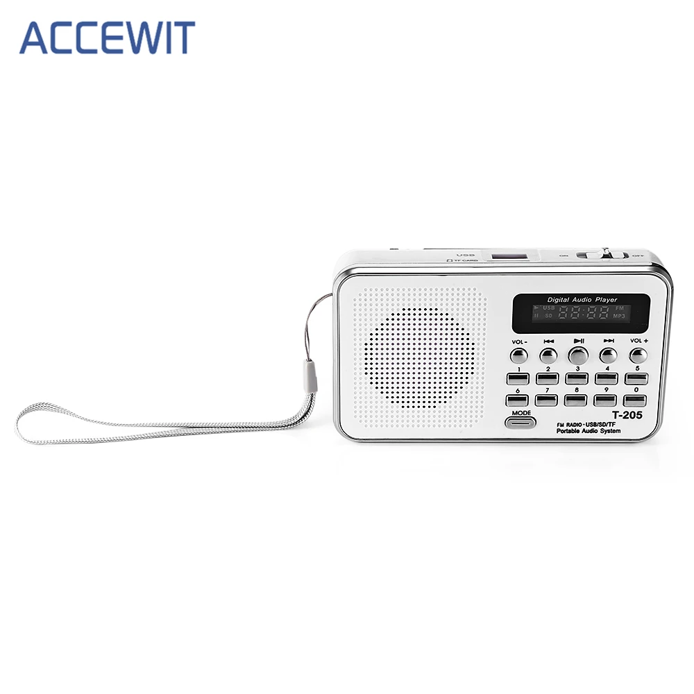 Новейший портативный мини T-205 FM радио динамик HiFi карта цифровой стерео Мультимедиа MP3 музыкальный плеер громкий динамик Кемпинг Hiki Спорт