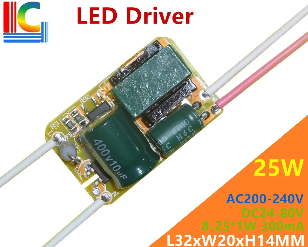 

Freeshipping 8W 12W 15W 18W 21W 25W Lighting Transformer DC 24V - 80V LED Driver Output 300mA Constant current Power Supply 5PCs